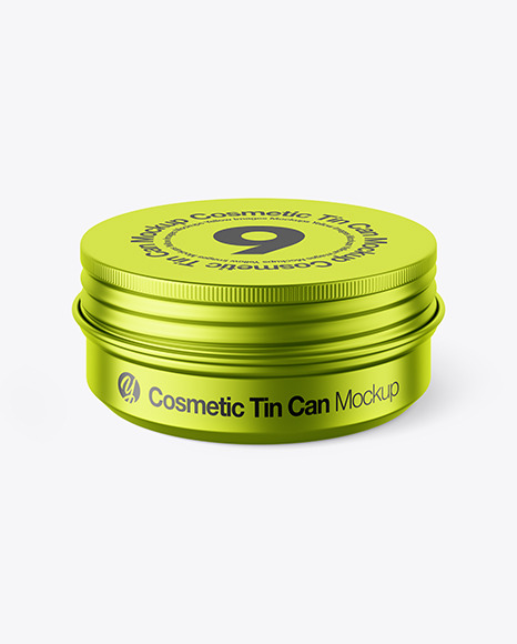 60g Matte Metallic Cosmetic Tin Can Mockup PSD #2