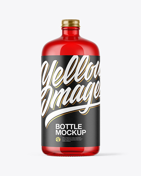 Download Glass Bottle Mockup In Bottle Mockups On Yellow Images Object Mockups PSD Mockup Templates