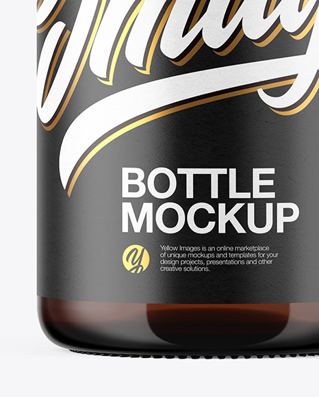 Amber Glass Bottle Mockup PSD #5