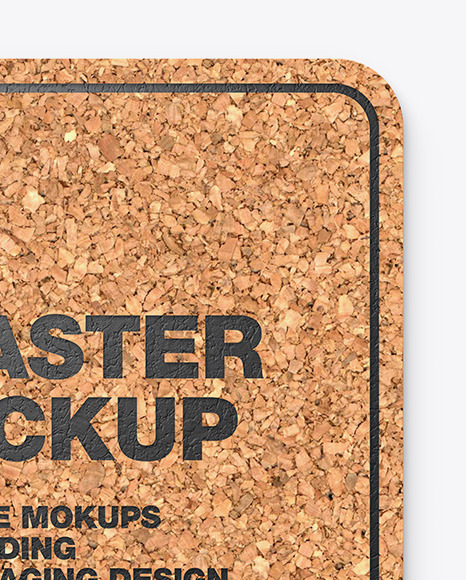 Cork Beverage Coaster Mockup PSD #5