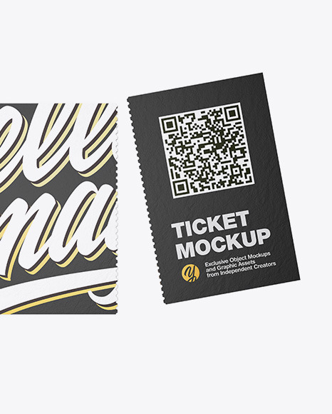 Paper Ticket Mockup PSD #6