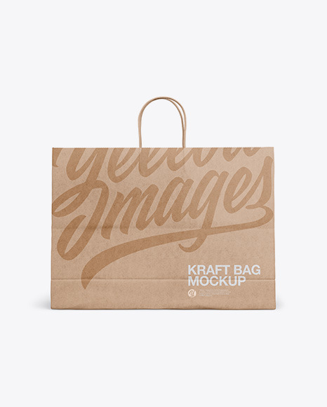 Download Kraft Shopping Bag With Rope Handle Mockup Front View In Bag Sack Mockups On Yellow Images Object Mockups PSD Mockup Templates