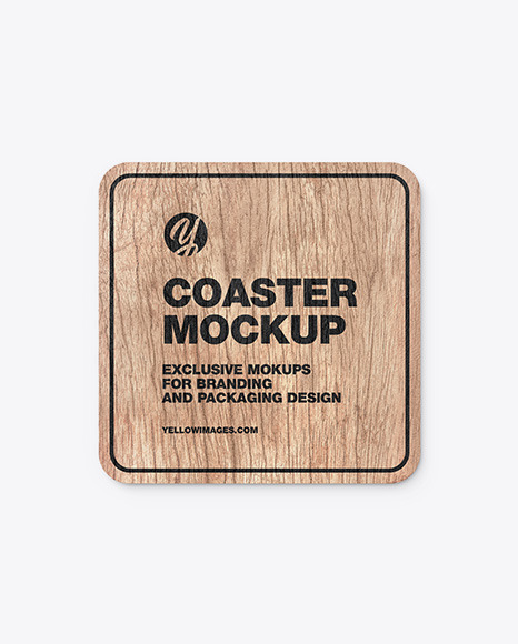 Download Wooden Beverage Coaster Mockup In Stationery Mockups On Yellow Images Object Mockups