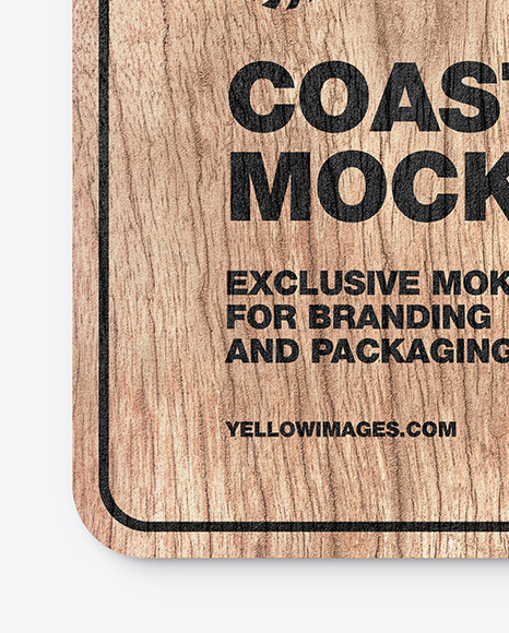 Wooden Beverage Coaster Mockup