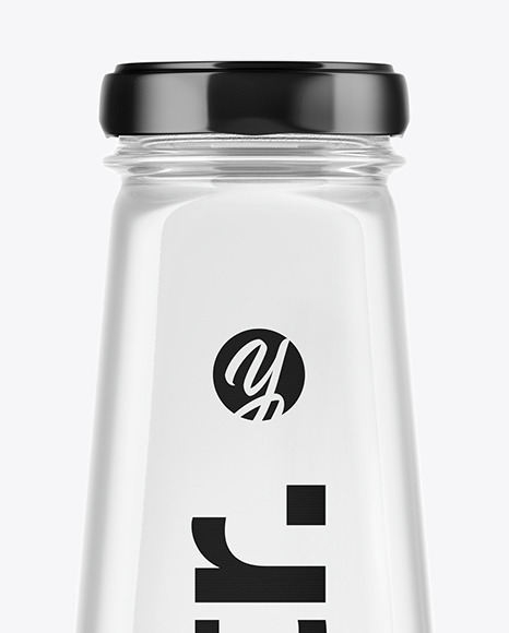 Clear Glass Water Bottle Mockup PSD #4