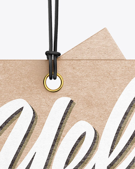 Two Kraft Labels With Rope Mockup PSD #6