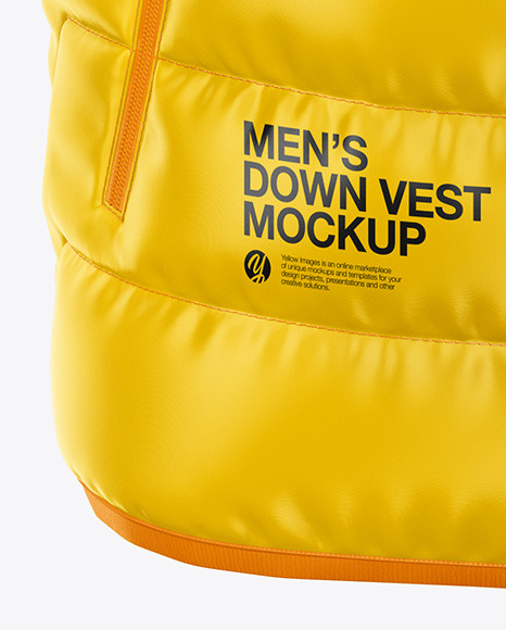 Download Men S Down Vest Mockup Front View In Apparel Mockups On Yellow Images Object Mockups