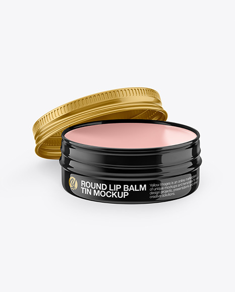 Download Opened Glossy Lip Balm Tin Mockup In Can Mockups On Yellow Images Object Mockups Yellowimages Mockups