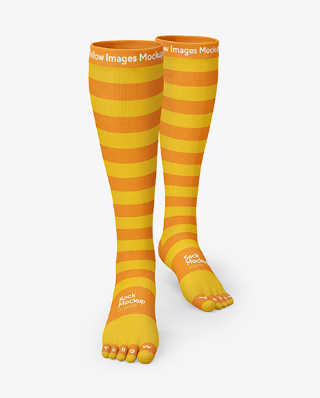 Long Toe Socks Mockup In Apparel Mockups On Yellow Images Object Mockups