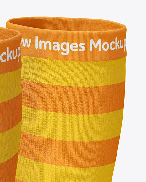 Download Nylon Packaging Mockup - Opened Kraft Paper Box With Socks Mockup Half Side View In Box