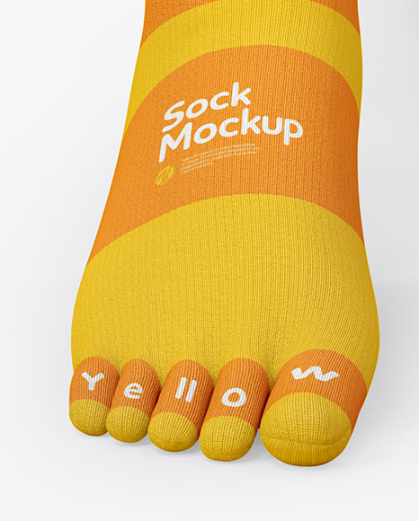 Long Toe Socks Mockup in Apparel Mockups on Yellow Images ...