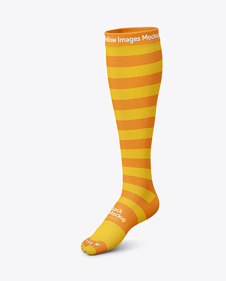 Download Long Toe Sock Mockup in Apparel Mockups on Yellow Images ...