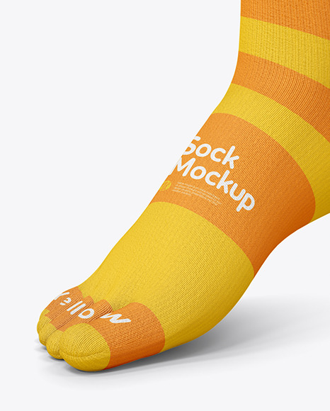 Long Toe Sock Mockup In Apparel Mockups On Yellow Images Object Mockups