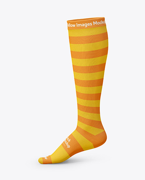 Download Long Toe Sock Mockup in Apparel Mockups on Yellow Images ...