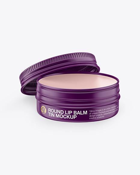 Opened Matte Lip Balm Tin Mockup PSD #2