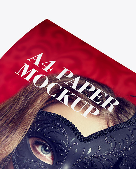 Glossy A4 Paper Mockup PSD #2