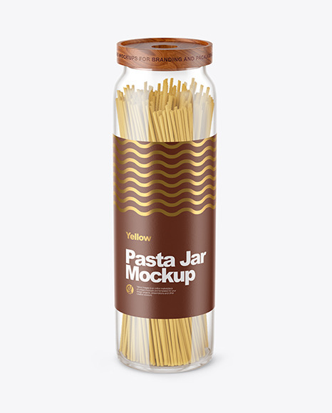 Download Glass Jar With Pasta Mockup In Jar Mockups On Yellow Images Object Mockups Yellowimages Mockups