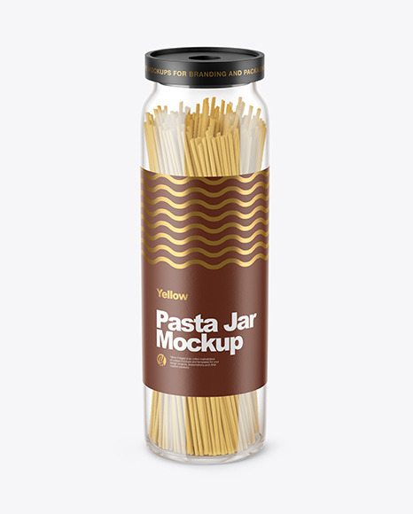 Glass Jar with Pasta Mockup