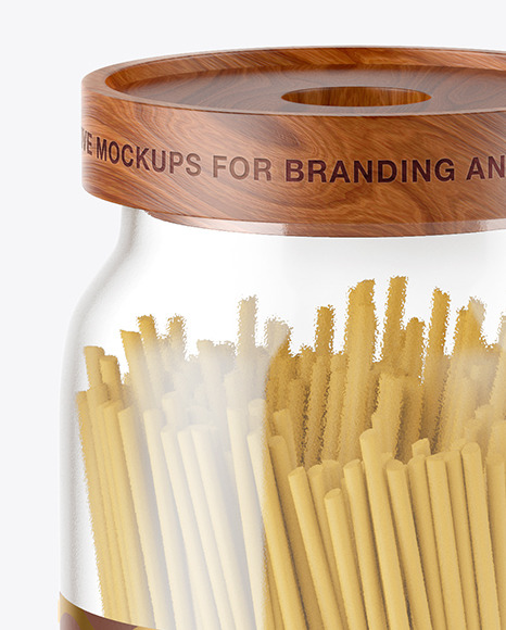 Glass Jar with Pasta Mockup