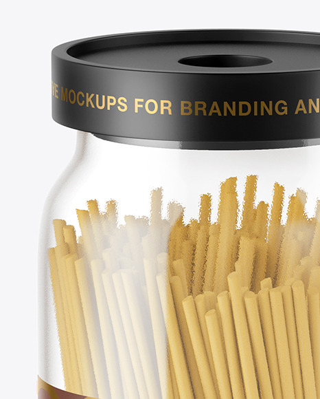 Download Glass Jar With Pasta Mockup In Jar Mockups On Yellow Images Object Mockups Yellowimages Mockups