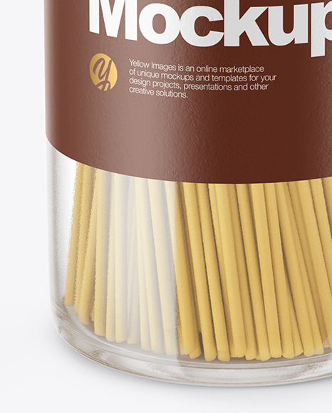 Download Glass Jar With Pasta Mockup In Jar Mockups On Yellow Images Object Mockups PSD Mockup Templates