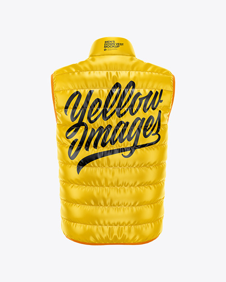 Download Men S Down Vest Mockup Back View In Apparel Mockups On Yellow Images Object Mockups