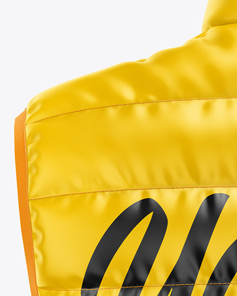 Download Men S Down Vest Mockup Back View In Apparel Mockups On Yellow Images Object Mockups