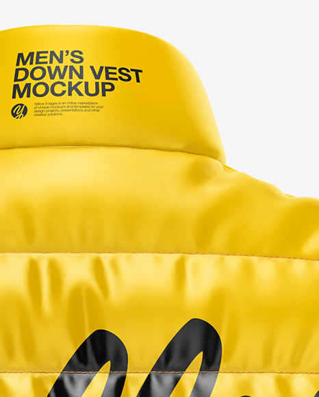 Men S Down Vest Mockup Back View In Apparel Mockups On Yellow Images Object Mockups