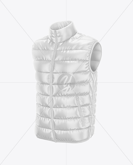 Download Men S Down Vest Mockup Front Half Side View In Apparel Mockups On Yellow Images Object Mockups