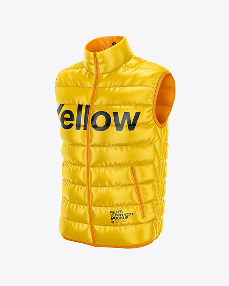 Download Men S Down Vest Mockup Front Half Side View In Apparel Mockups On Yellow Images Object Mockups Yellowimages Mockups