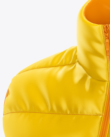 Men S Down Vest Mockup Front Half Side View In Apparel Mockups On Yellow Images Object Mockups