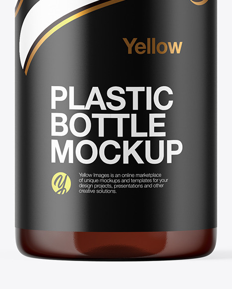 Amber Plastic Bottle Mockup PSD #1