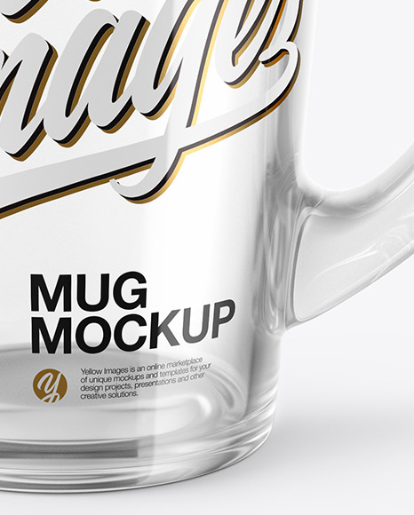 Download Glass Mug Mockup In Cup Bowl Mockups On Yellow Images Object Mockups PSD Mockup Templates