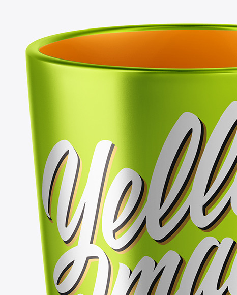 Download Metallized Mug Mockup In Cup Bowl Mockups On Yellow Images Object Mockups PSD Mockup Templates