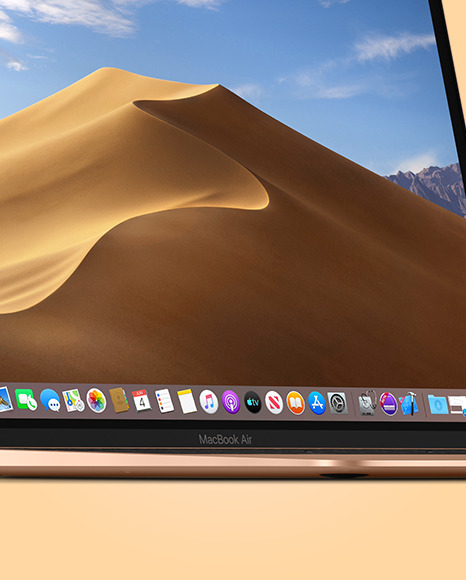 Gold MacBook Air Mockup