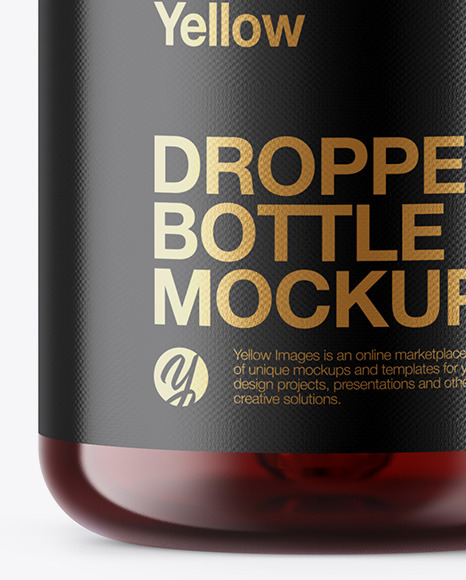 Download 5ml Dark Amber Glass Dropper Bottle In Bottle Mockups On Yellow Images Object Mockups PSD Mockup Templates