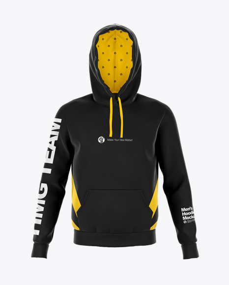 Download Hoodie Mockup - Front View in Apparel Mockups on Yellow ...