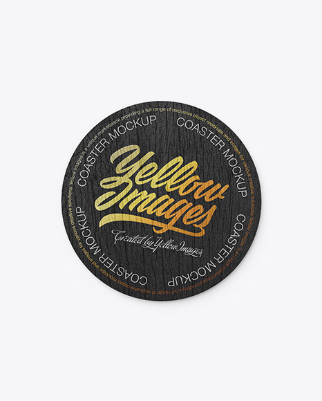 Download Wood Beverage Coaster Mockup In Stationery Mockups On Yellow Images Object Mockups PSD Mockup Templates