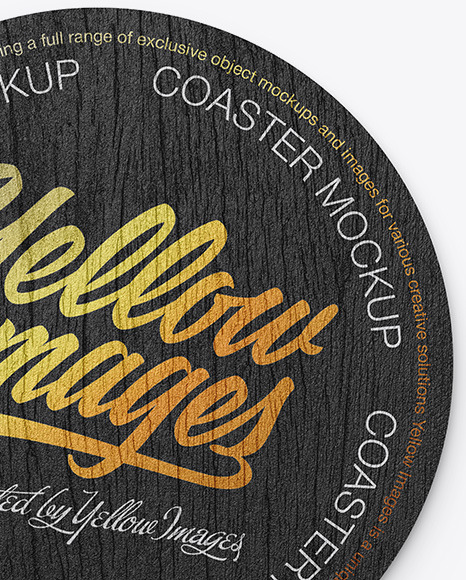 Download Wood Beverage Coaster Mockup In Stationery Mockups On Yellow Images Object Mockups PSD Mockup Templates