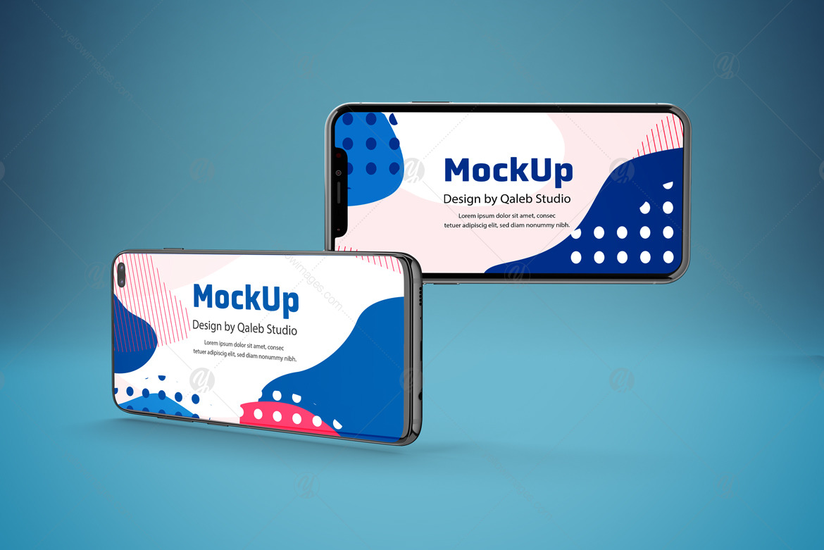 Download Ios Android Mockup In Device Mockups On Yellow Images Creative Store PSD Mockup Templates