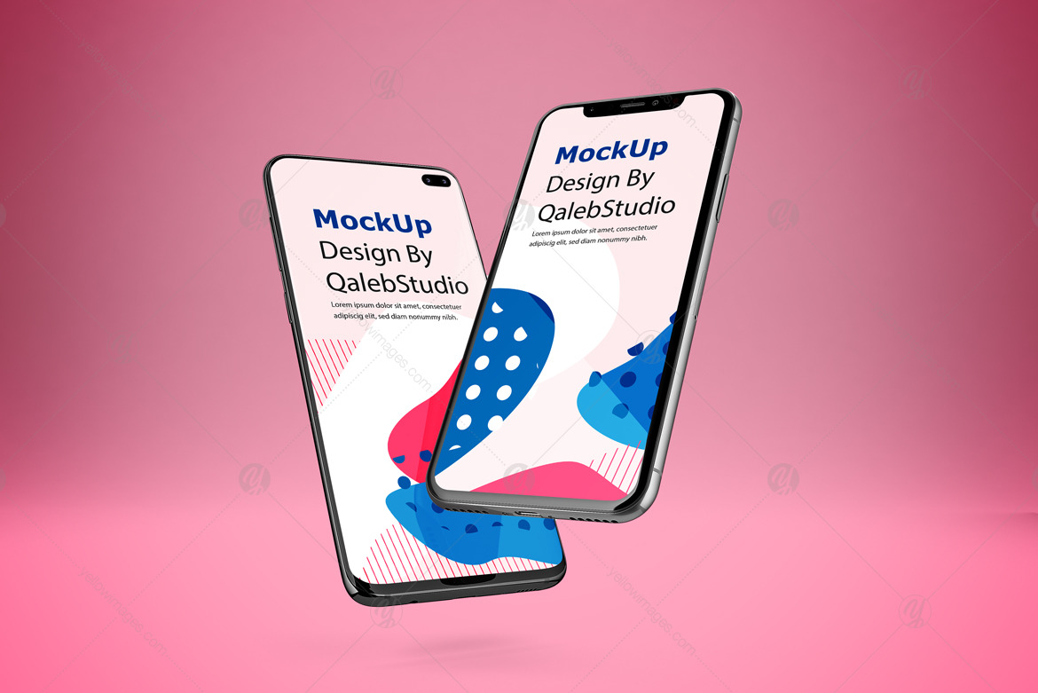 Download Ios Android Mockup In Device Mockups On Yellow Images Creative Store