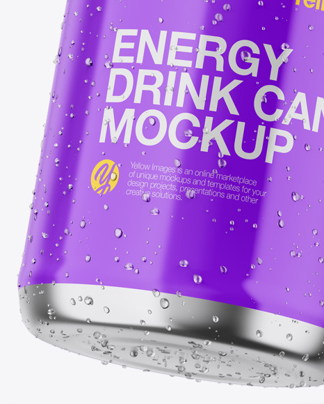 Metallic Can W  Glossy Finish Mockup PSD #6