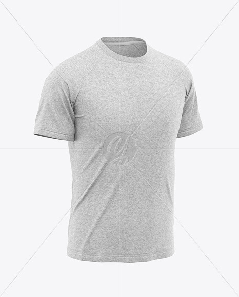 Men S Heather Raglan T Shirt Mockup Front Half Side View In Apparel Mockups On Yellow Images Object Mockups