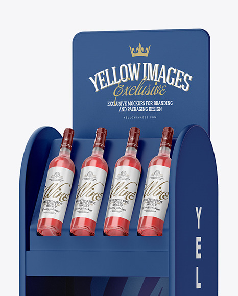 Download Stand With Rose Wine Bottles Mockup In Bottle Mockups On Yellow Images Object Mockups Yellowimages Mockups