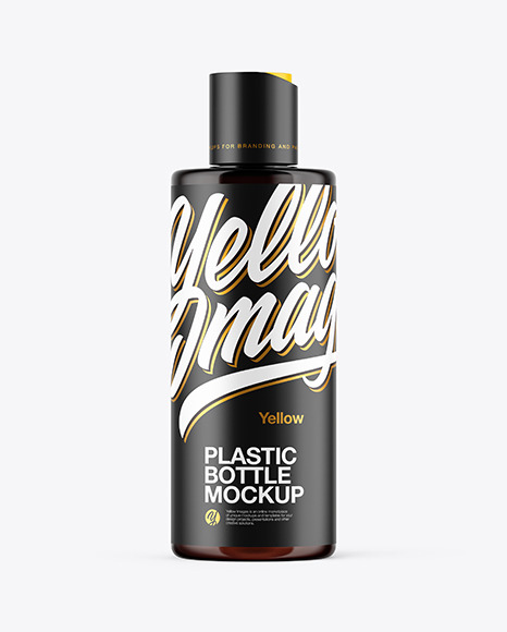 Amber Plastic Bottle Mockup In Bottle Mockups On Yellow Images Object Mockups