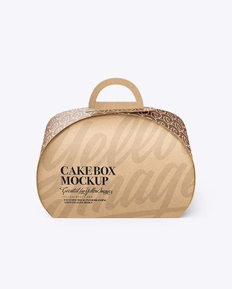 Download Kraft Cake Box Mockup In Box Mockups On Yellow Images Object Mockups