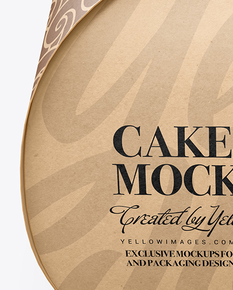 Download Kraft Cake Box Mockup In Box Mockups On Yellow Images Object Mockups PSD Mockup Templates