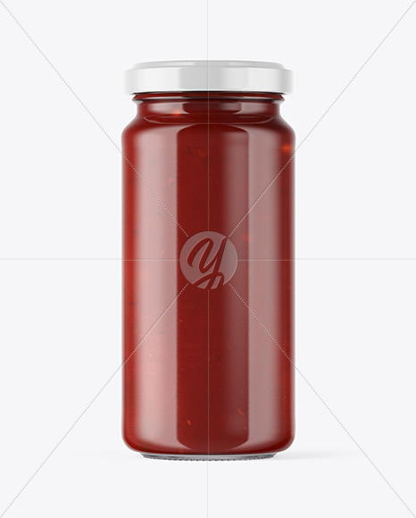 Download Clear Glass Jar With Red Sauce Mockup In Jar Mockups On Yellow Images Object Mockups PSD Mockup Templates