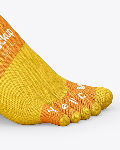 Download Short Toe Sock Mockup In Apparel Mockups On Yellow Images Object Mockups PSD Mockup Templates