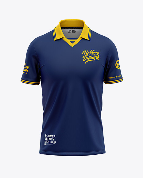 Men S Soccer Jersey Cricket Jersey Mockup Front View Of Polo Shirt In Apparel Mockups On Yellow Images Object Mockups